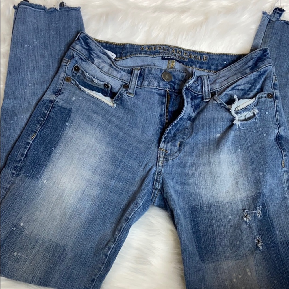 👖 Men American eagle ripped and painted jeans